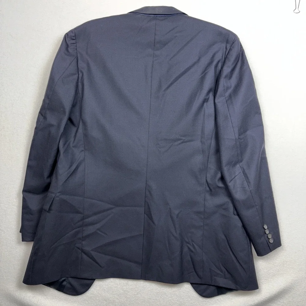 Polo University Club Ralph Lauren Navy‎ Blue Wool Blazer Suit Jacket Mens 44L